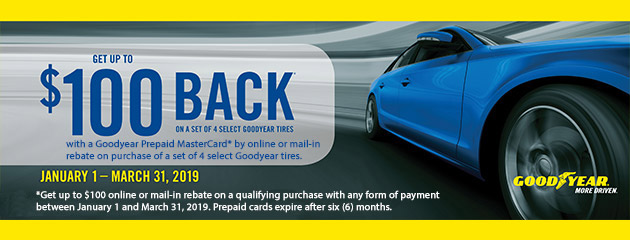 Goodyear - Up to $100 Back on Select Tires